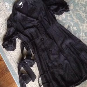 Iridescent black trench dress37 1/2" long